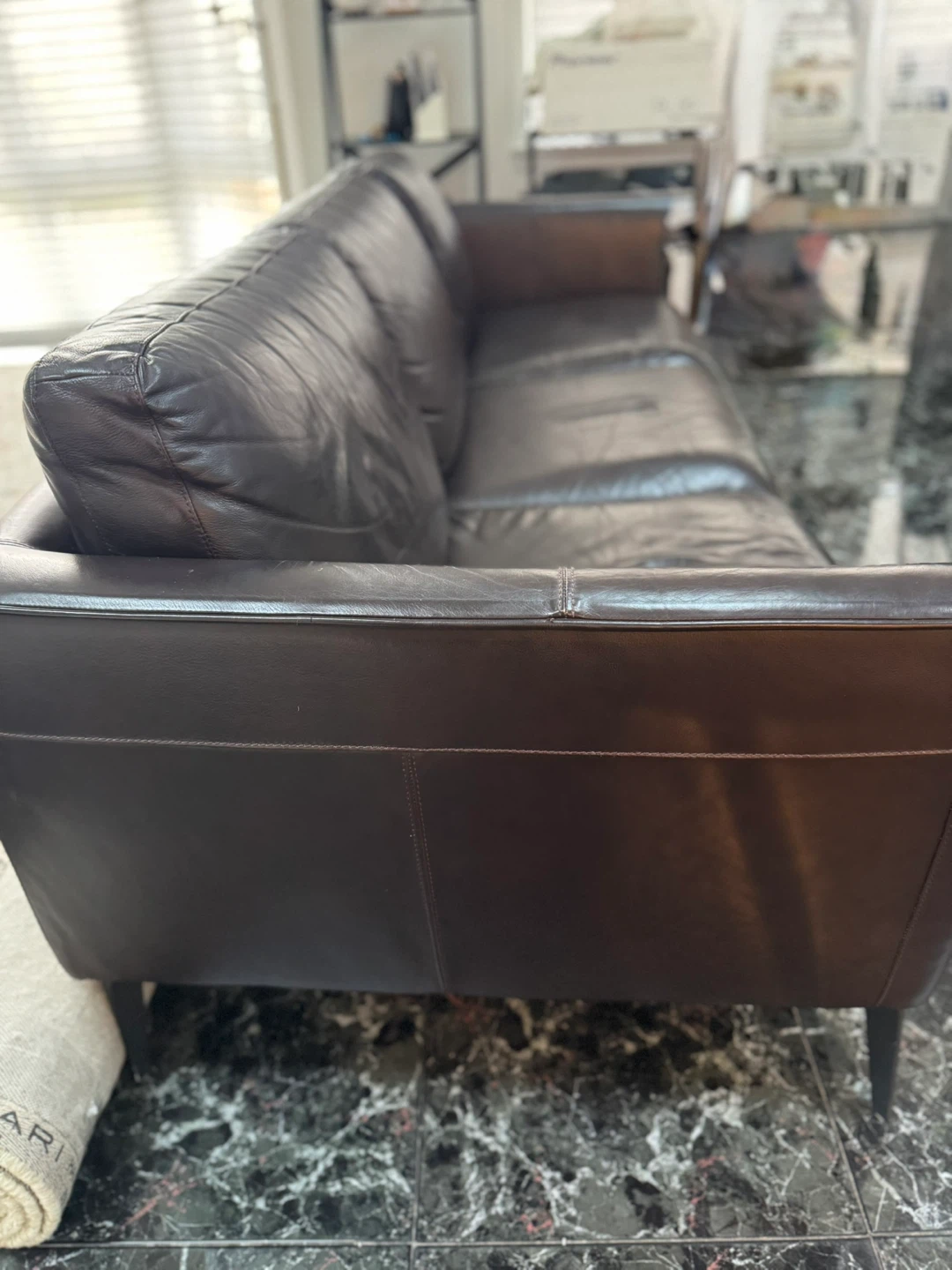 Brown Leather Sofa - photo 2