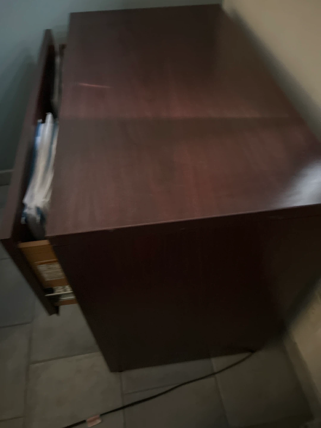 Filing cabinet-Brown Wooden 2-Drawer filing cabinet