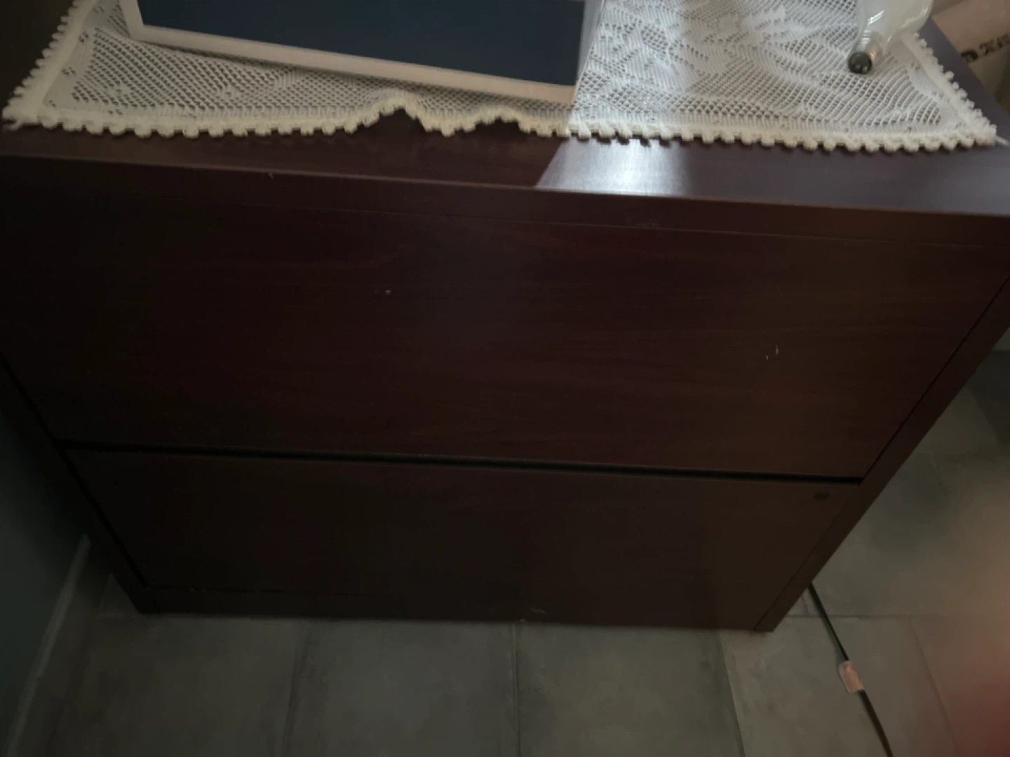 Filing cabinet-Brown Wooden 2-Drawer filing cabinet - photo 4