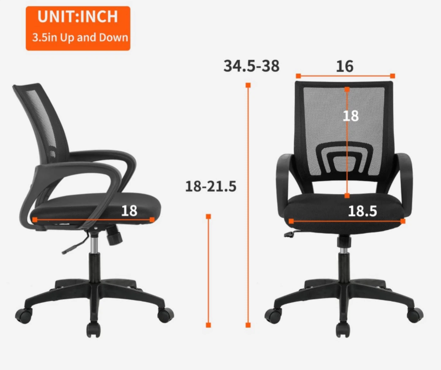Black Mesh Office Chair | Brand New In Box - photo 3
