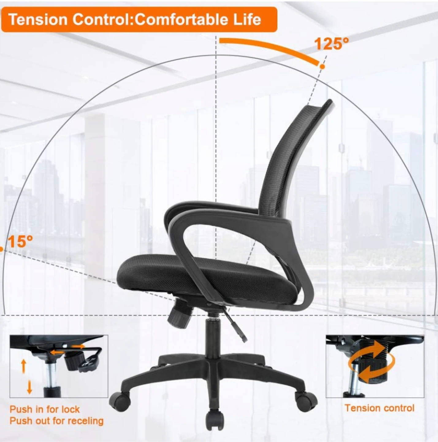 Black Mesh Office Chair | Brand New In Box - photo 5