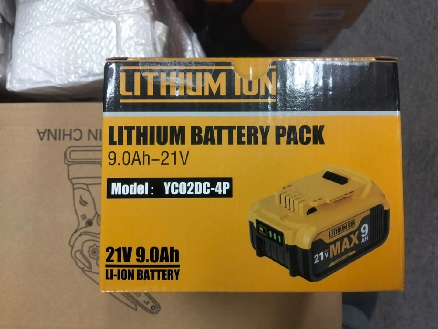 🥕21V MAX 9.0Ah Lithium Ion Battery Pack YC02DC-4P - photo 3