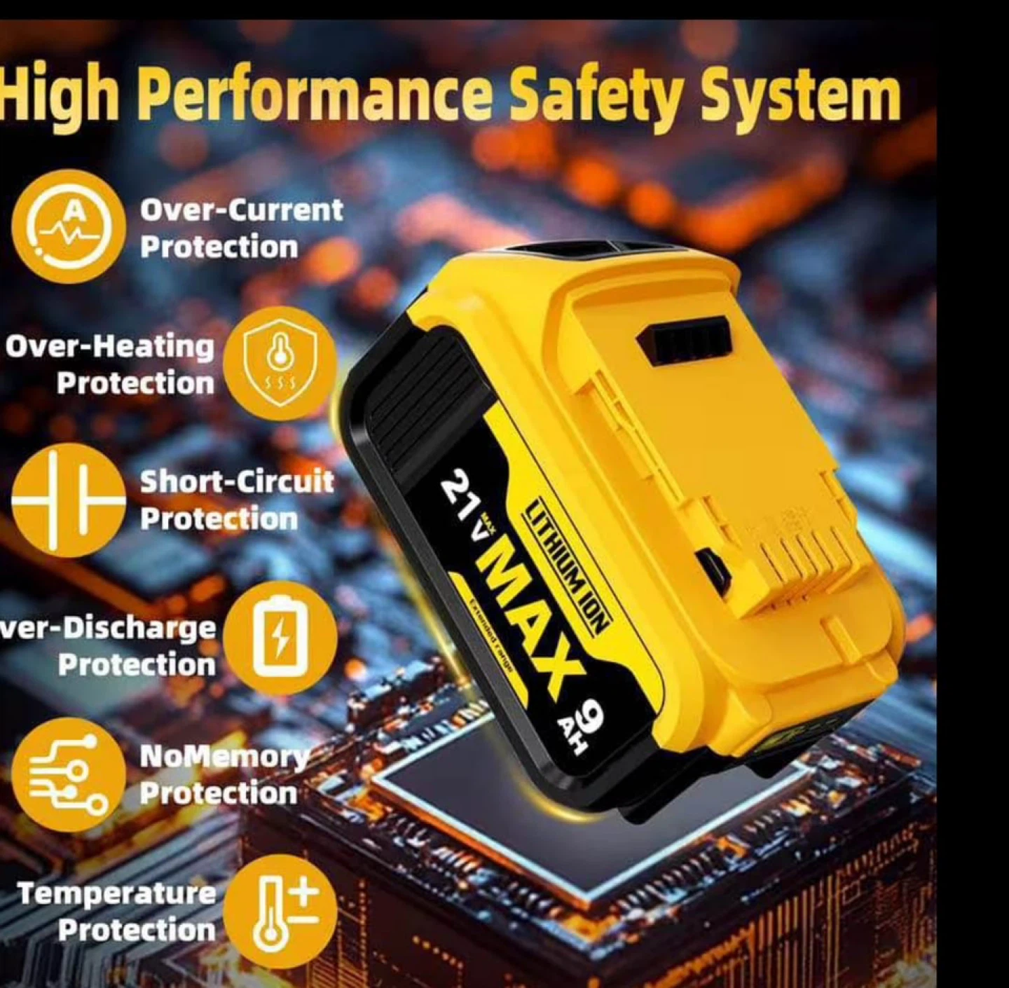 🥕21V MAX 9.0Ah Lithium Ion Battery Pack YC02DC-4P - photo 2