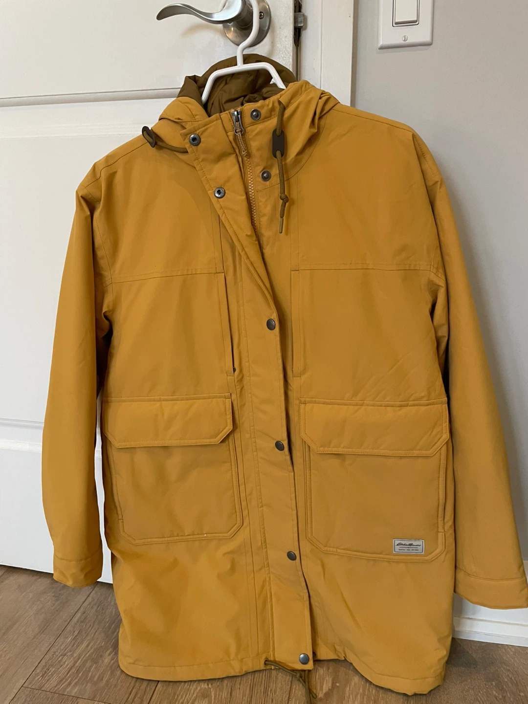 Eddie Bauer Mustard Yellow Parka- like new