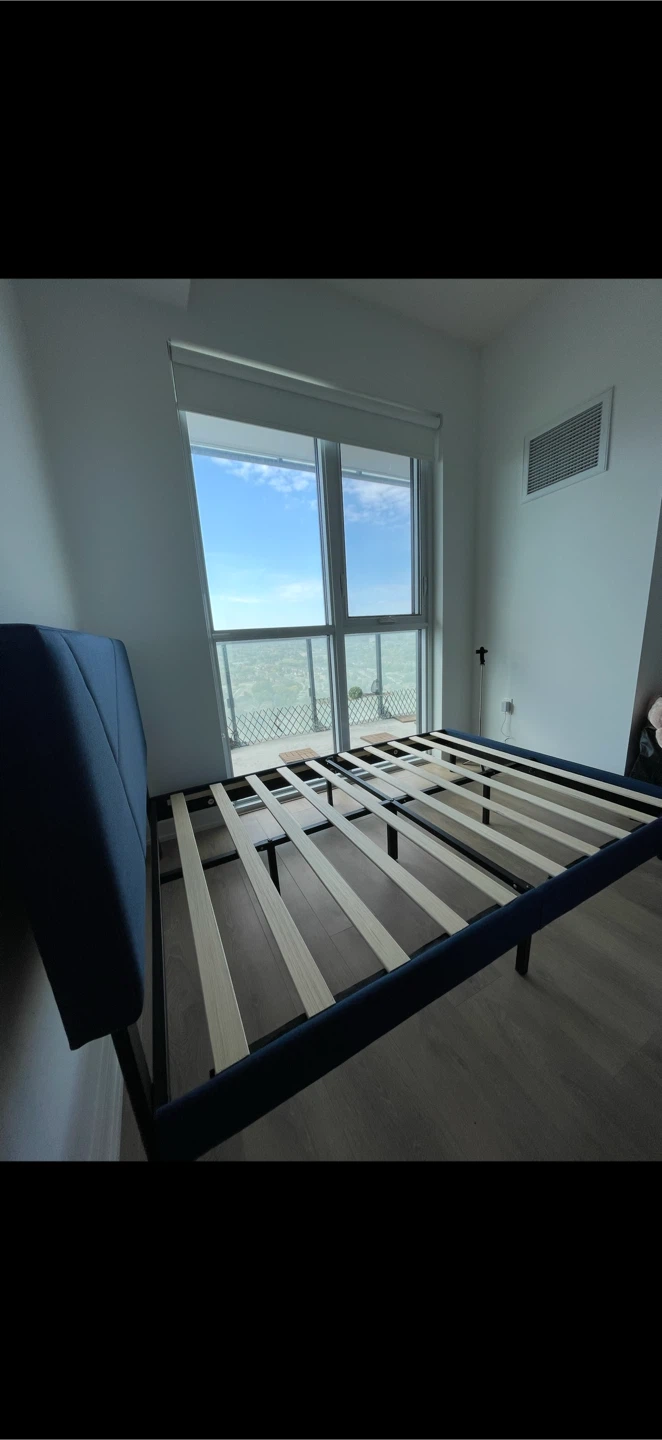 Blue Upholstered Bed Frame ONLY (full size) - photo 3
