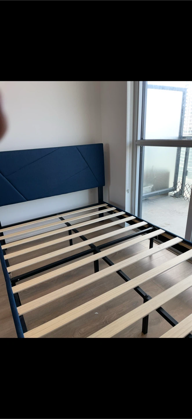 Blue Upholstered Bed Frame ONLY (full size) - photo 2