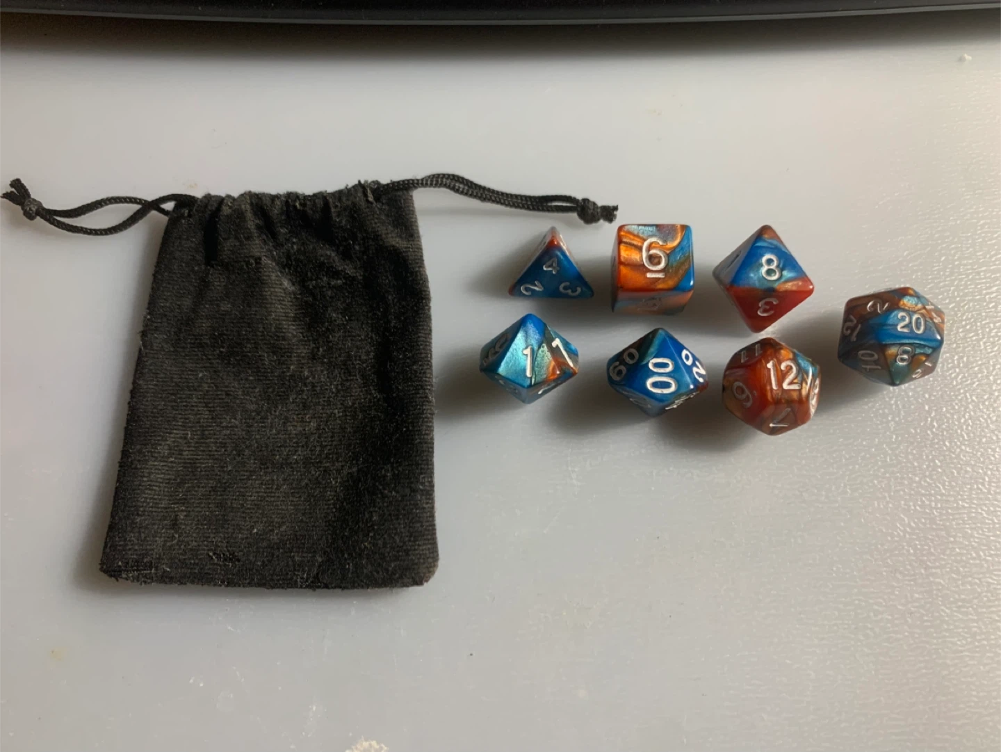 Polyhedral D&D tabletop game dice