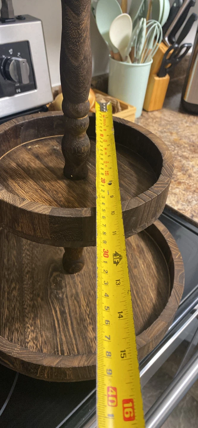 Wooden 2-Tier Serving Tray - photo 4