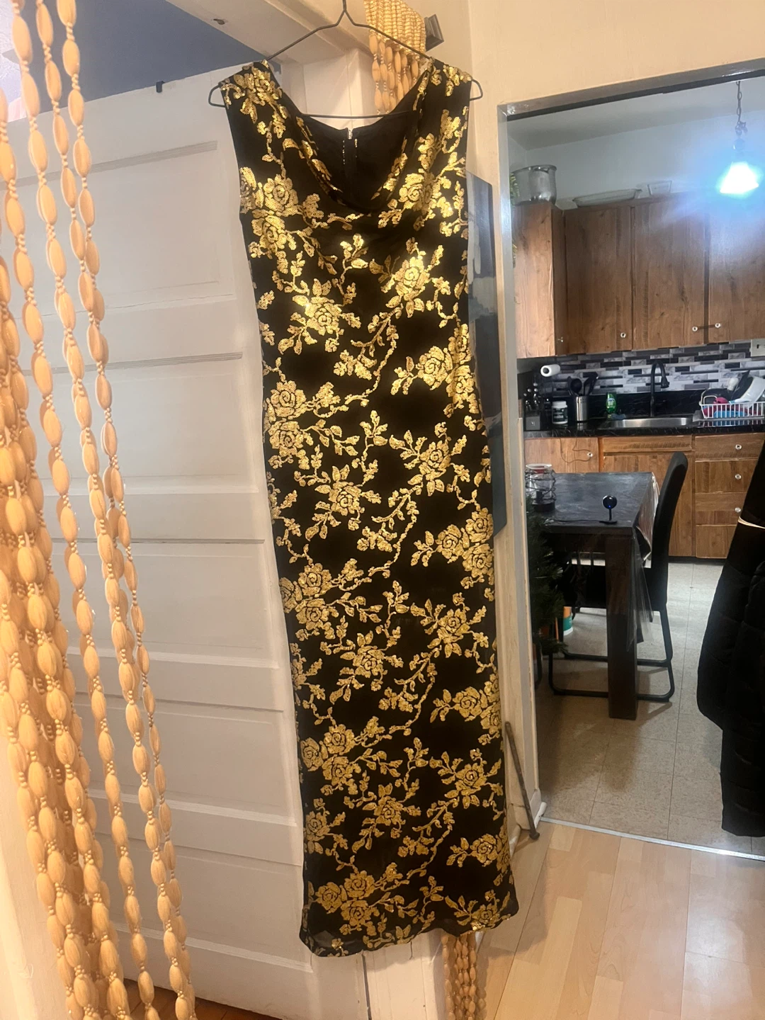 Black & Gold Floral Dress