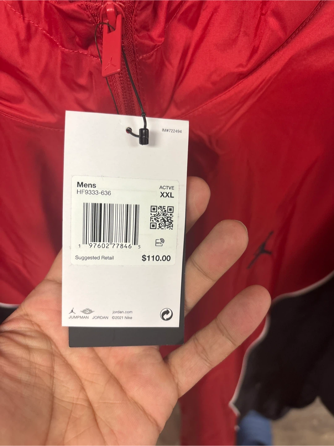 Jordan Mens Active Jacket XXL Red Black - photo 3