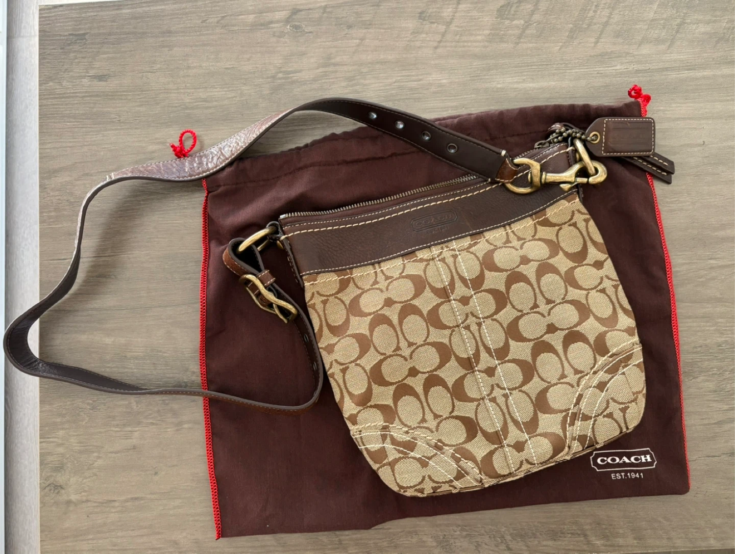 Coach Brown Signature Hobo Bag