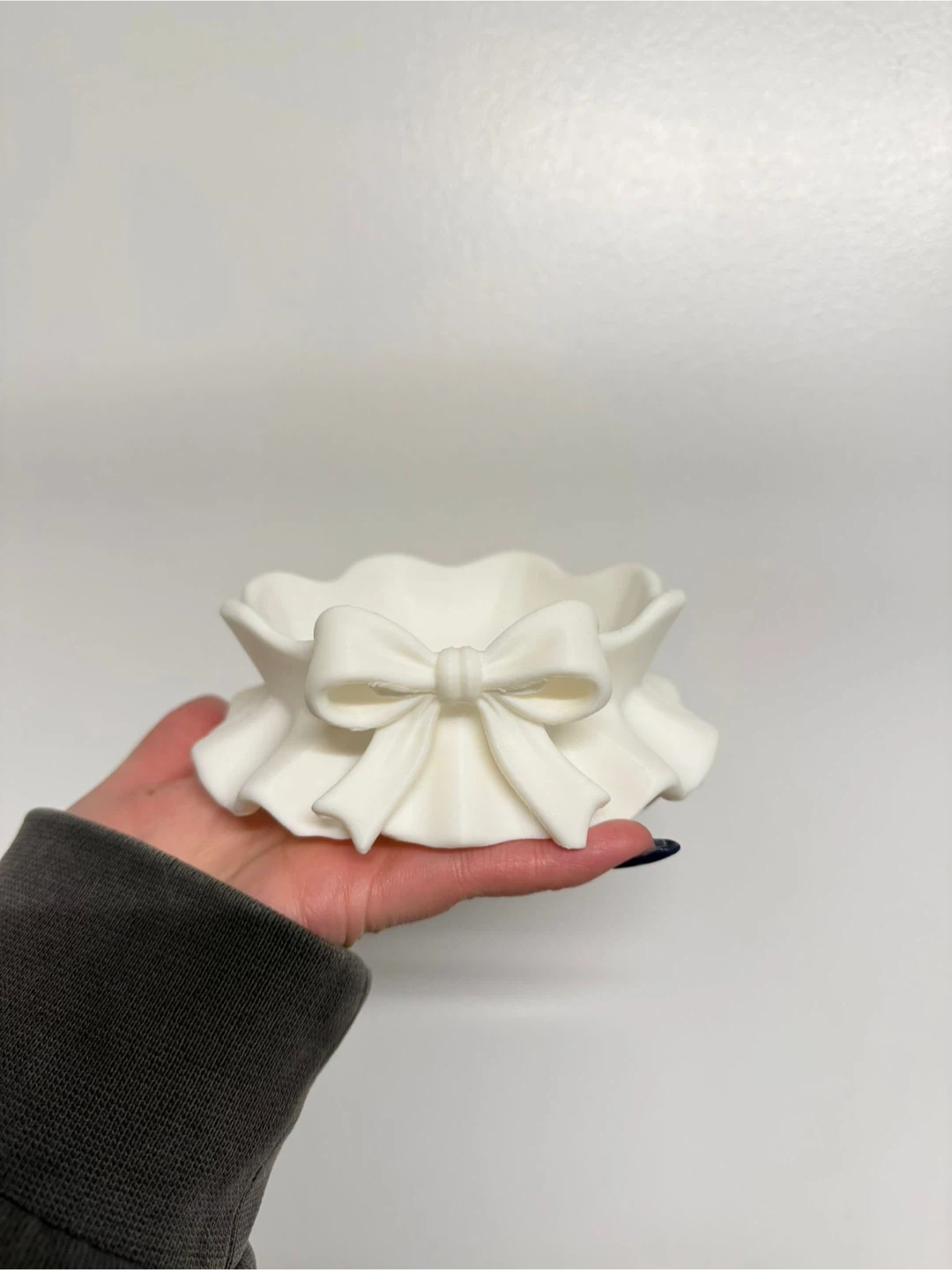 White Trinket Dish with Bow