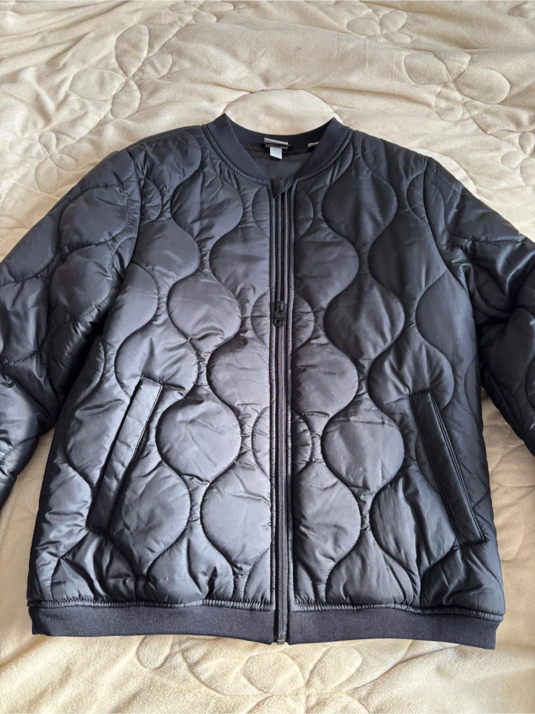 Bench Black Quilted Bomber Jacket
