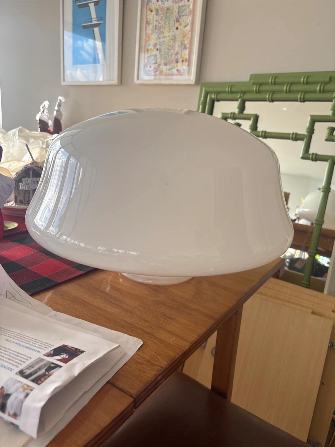 Authentic schoolhouse light fixture
