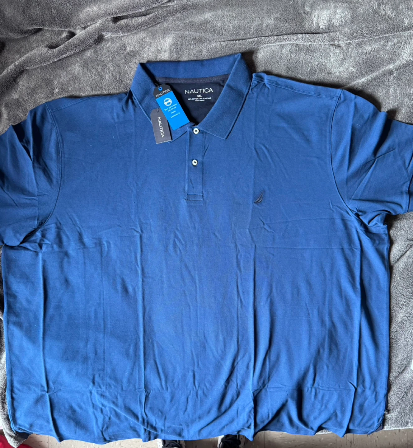 New Nautica Estate Blue Polo Shirt - Size 6XL