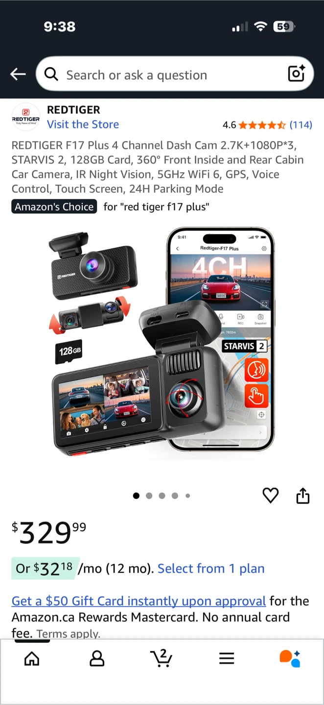 REDTIGER F17 PLUS Smart Dash Cam - New in Box - photo 4
