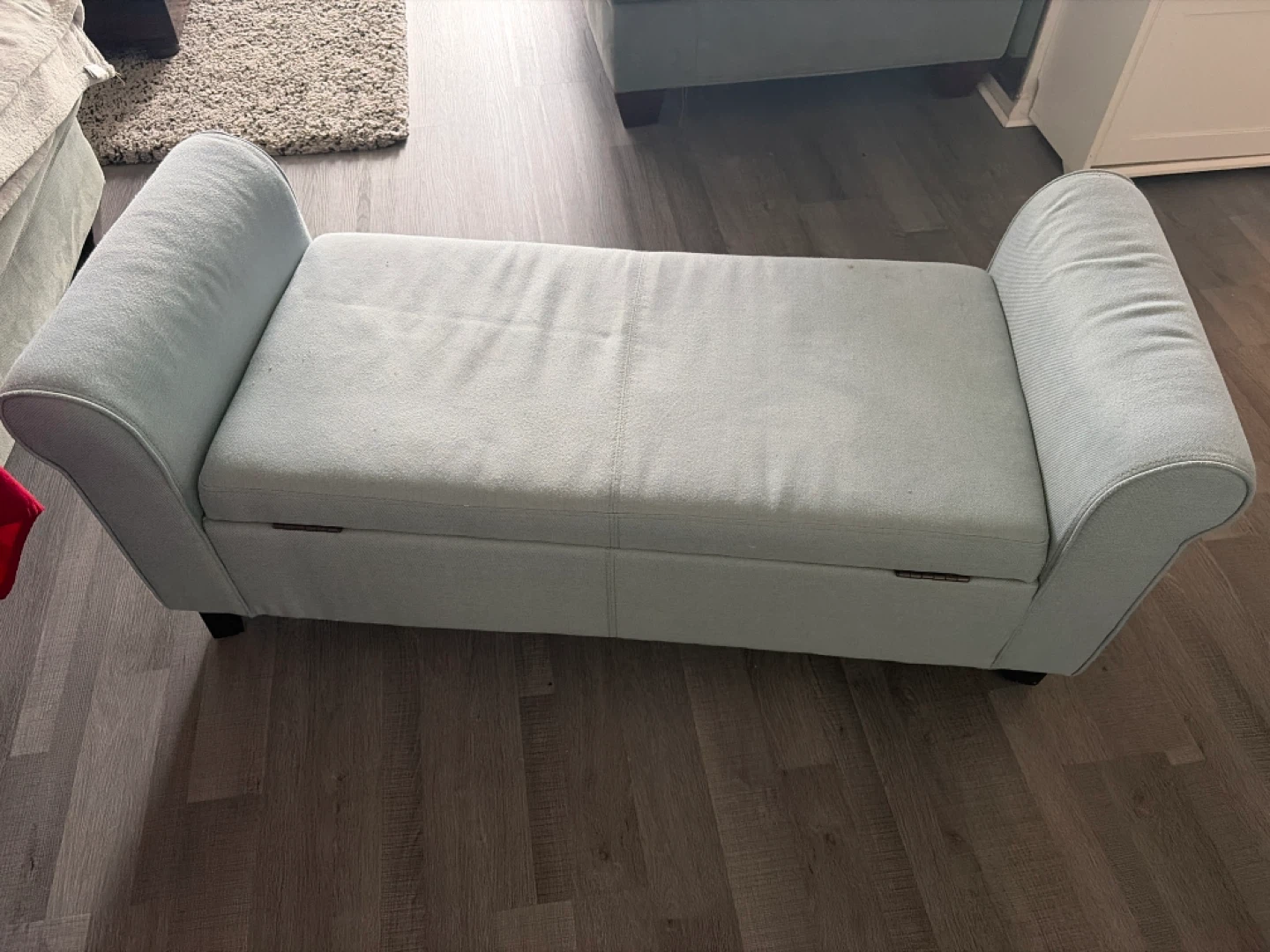 Light Blue Storage Bench