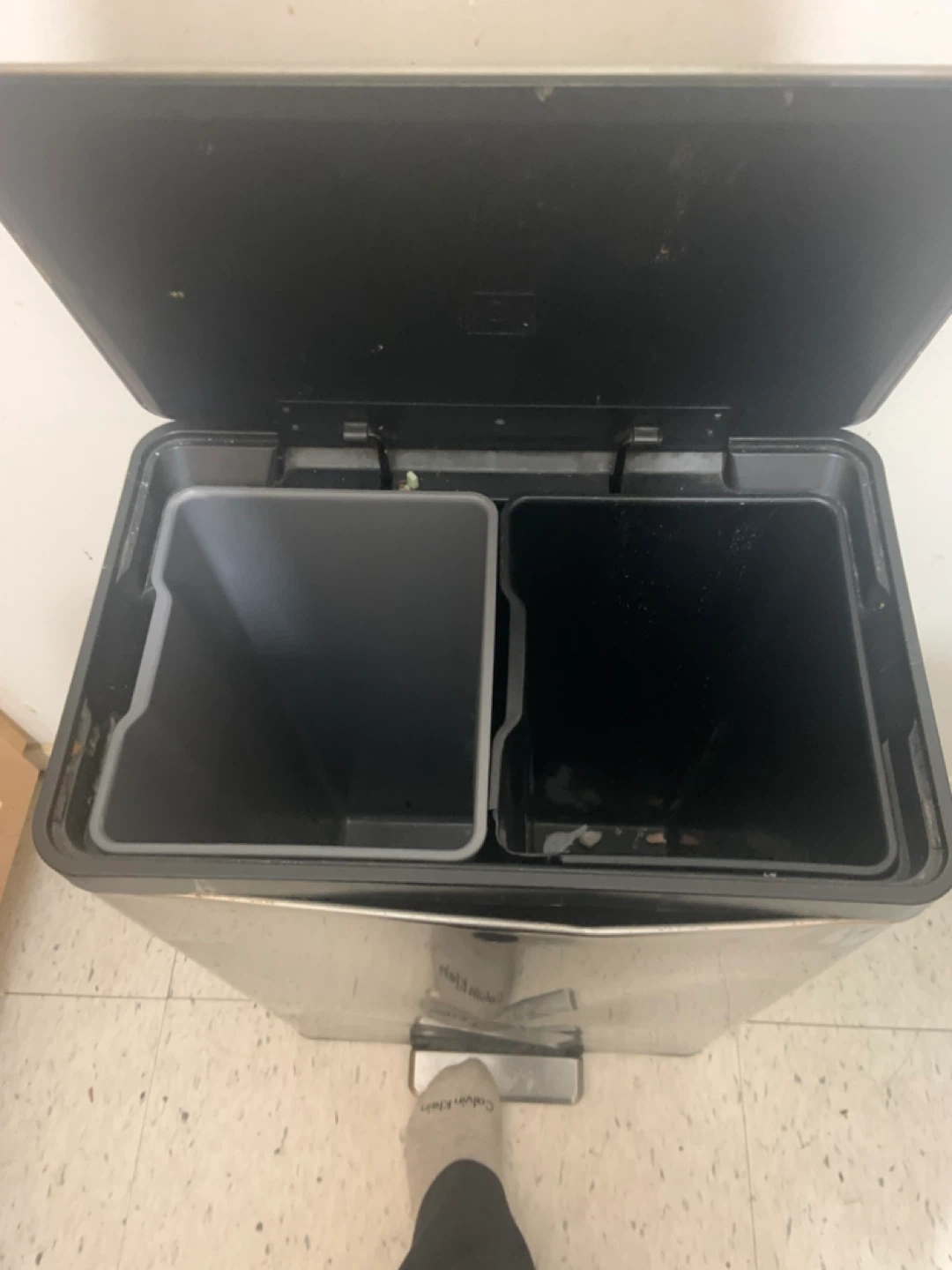 Stainless Steel Dual Compartment Trash Can - photo 4