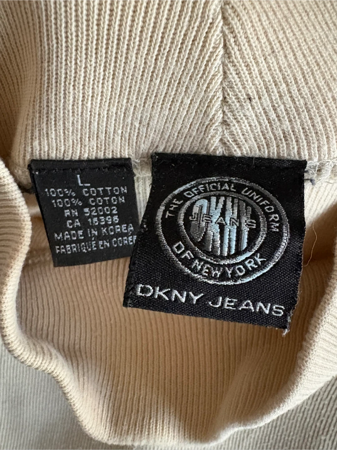 DKNY Jeans Beige Long Sleeve - Size L - photo 2