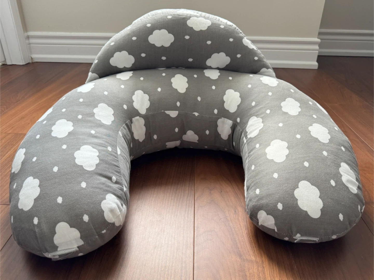 Momcozy Nursing Pillow - Grey with Clouds