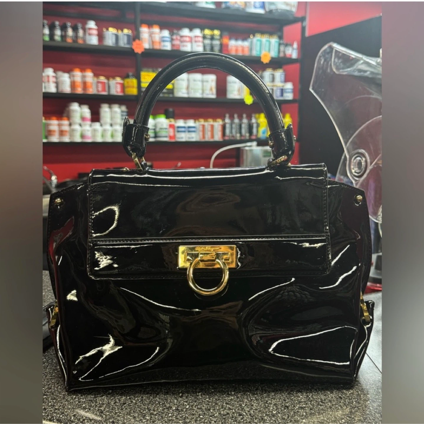 Salvatore Ferragamo Patent Leather Satchel - photo 2