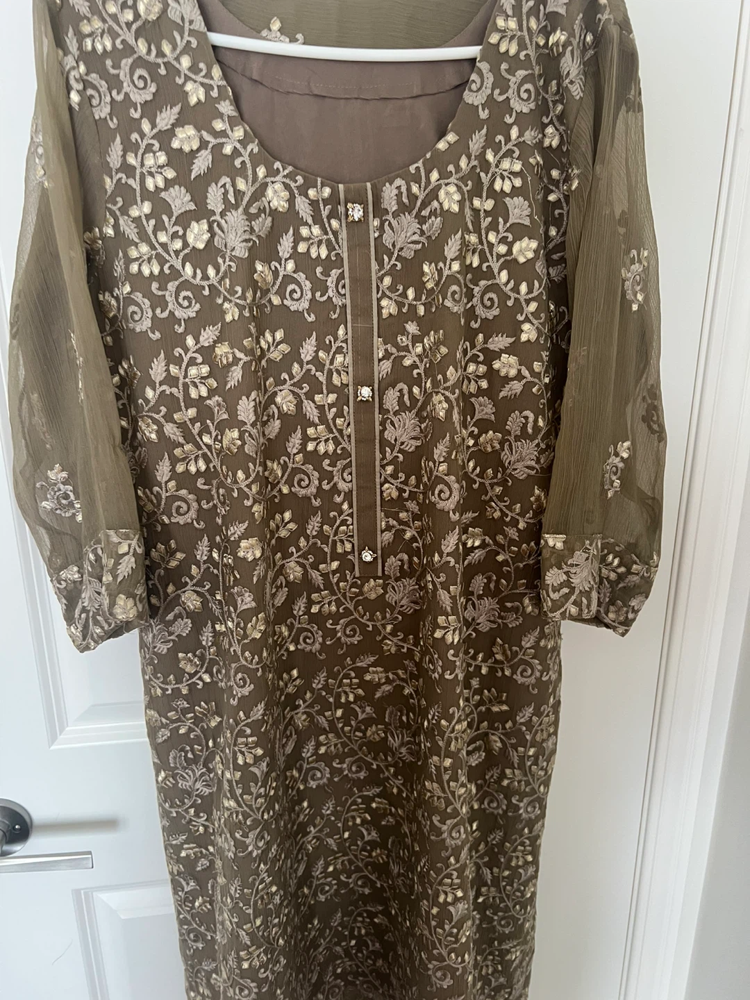 Embroidered gray Salwar Kameez -