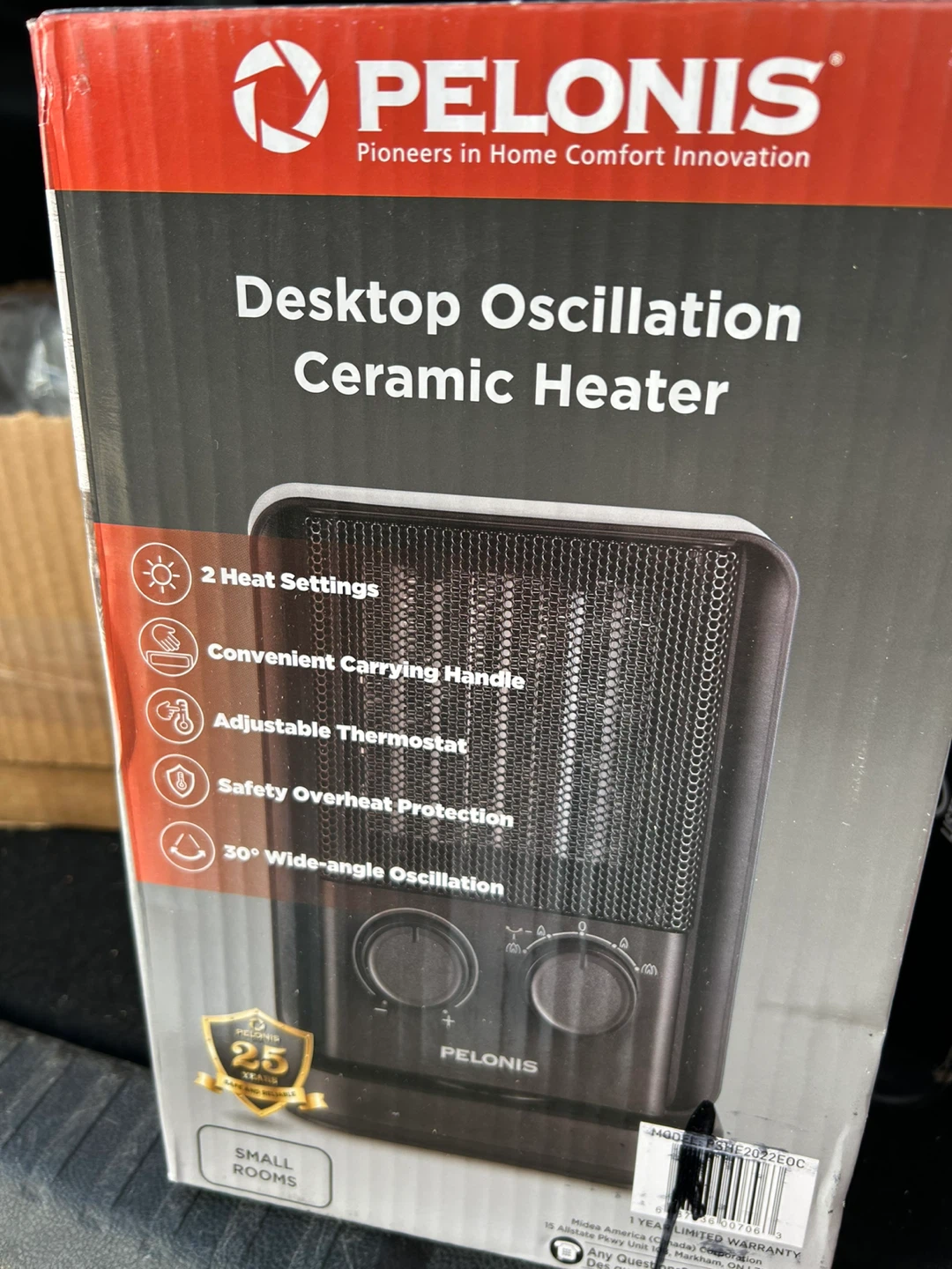 PELONIS Desktop Oscillation Ceramic Heater - Black