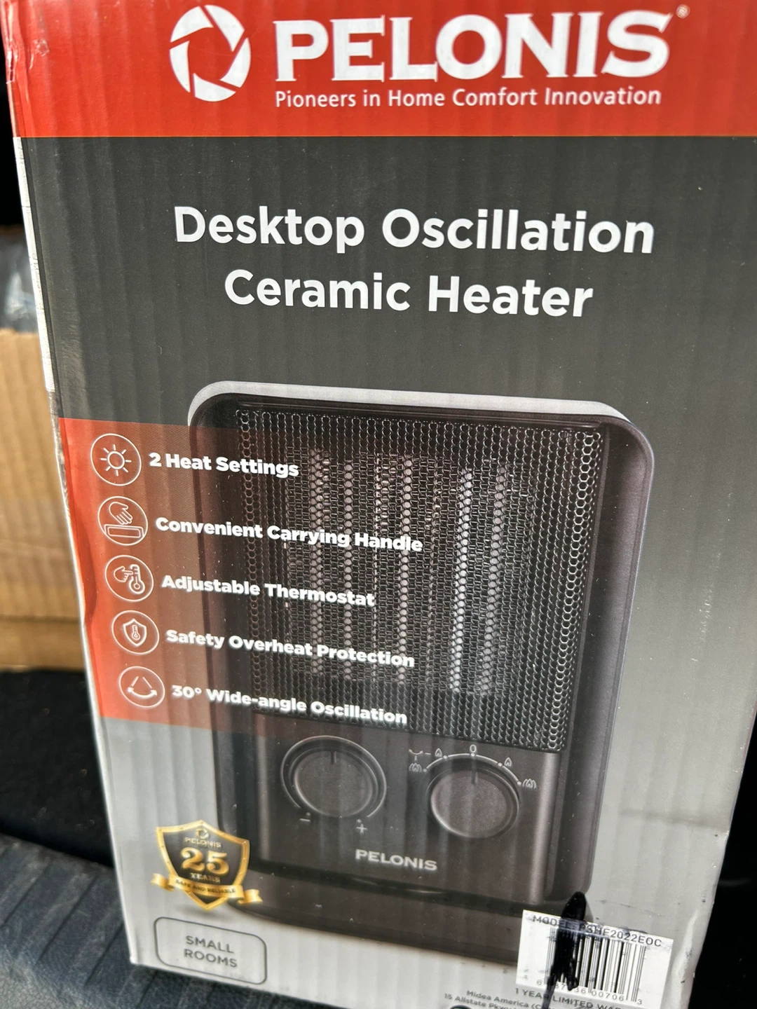 PELONIS Desktop Oscillation Ceramic Heater - Black - photo 3