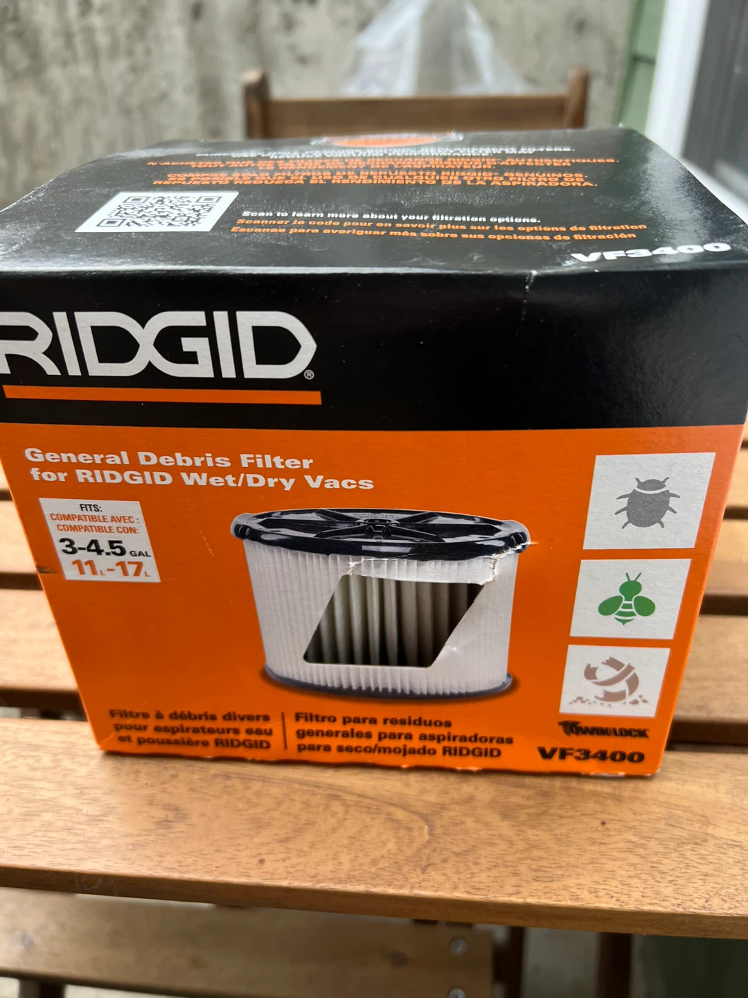 RIDGID VF3400 General Debris Filter for Wet/Dry Vacs