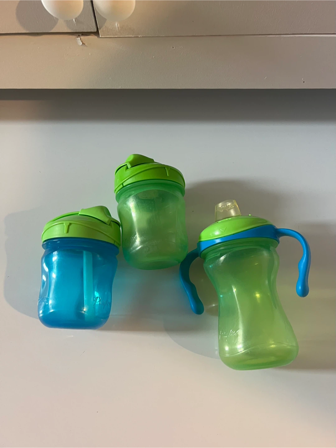 3 Munchkin Sippy Cups - Blue & Green