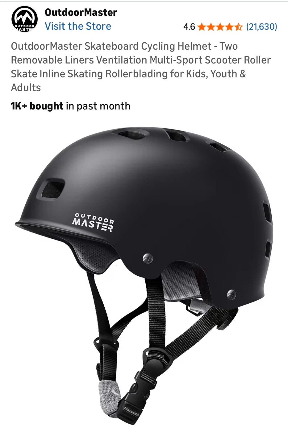OutdoorMaster Skateboard Cycling Helmet