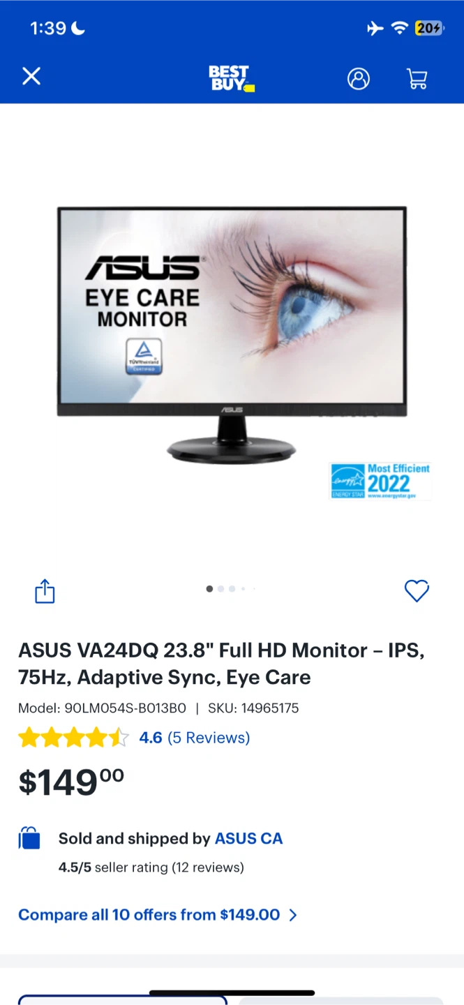 NEW—ASUS 23.8" Full HD Monitor