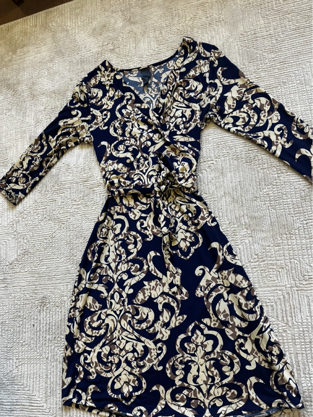 Navy Blue Patterned Dress - photo 2