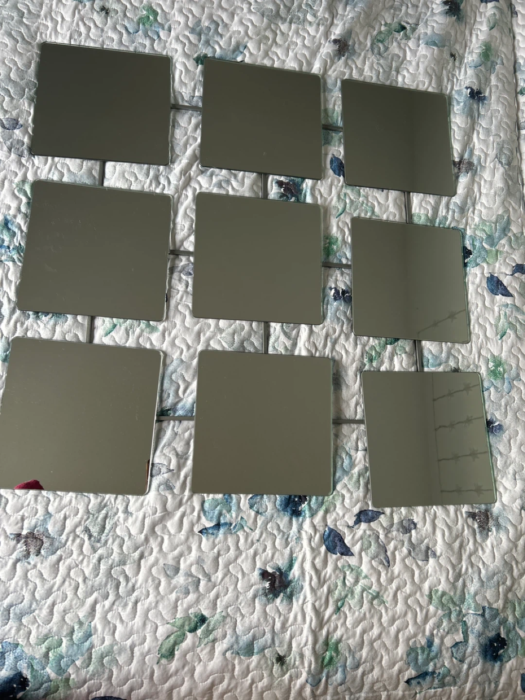 9 Square Mirrors Wall Decor
