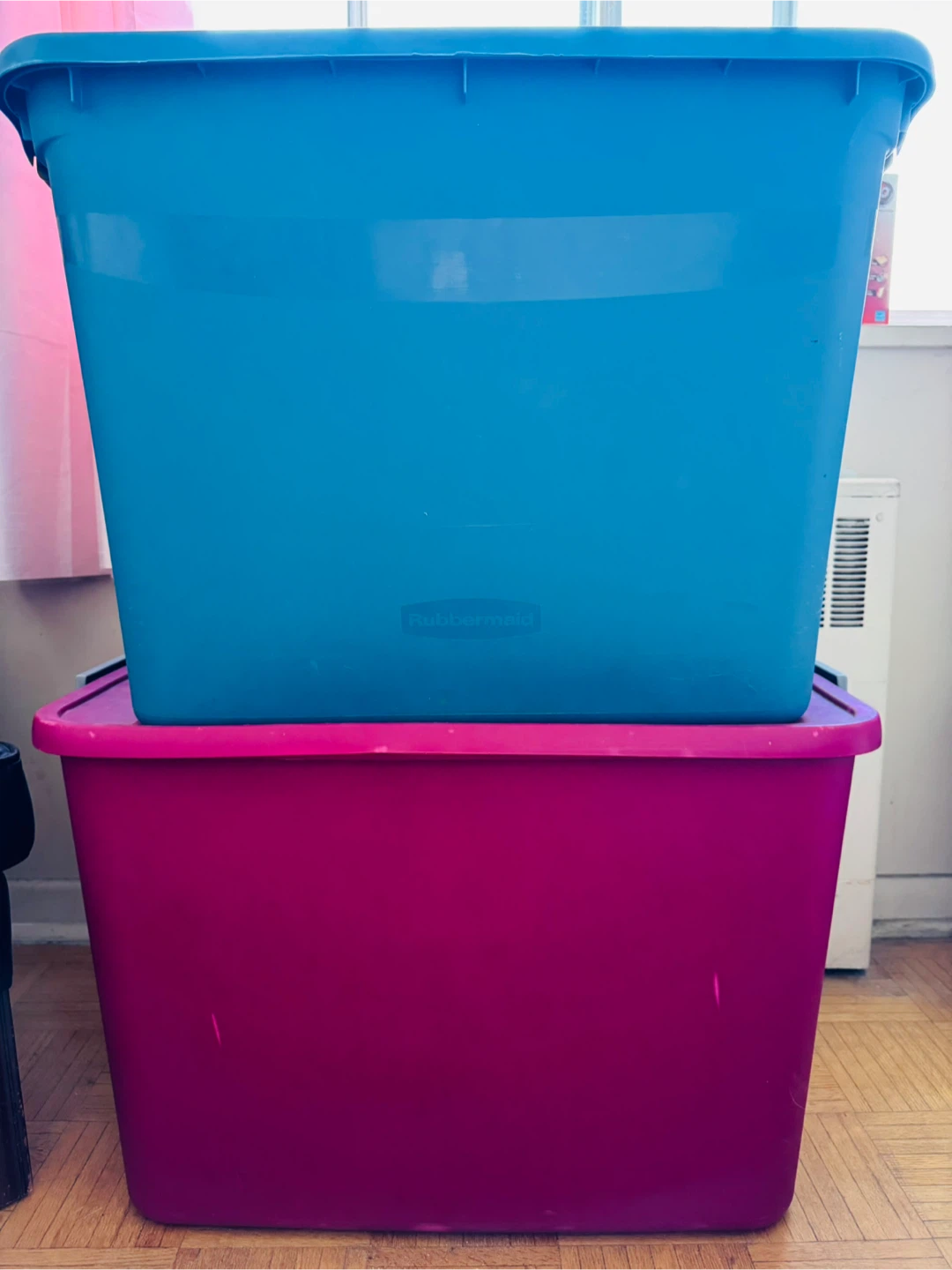 Rubbermaid Storage Totes - Blue & Pink