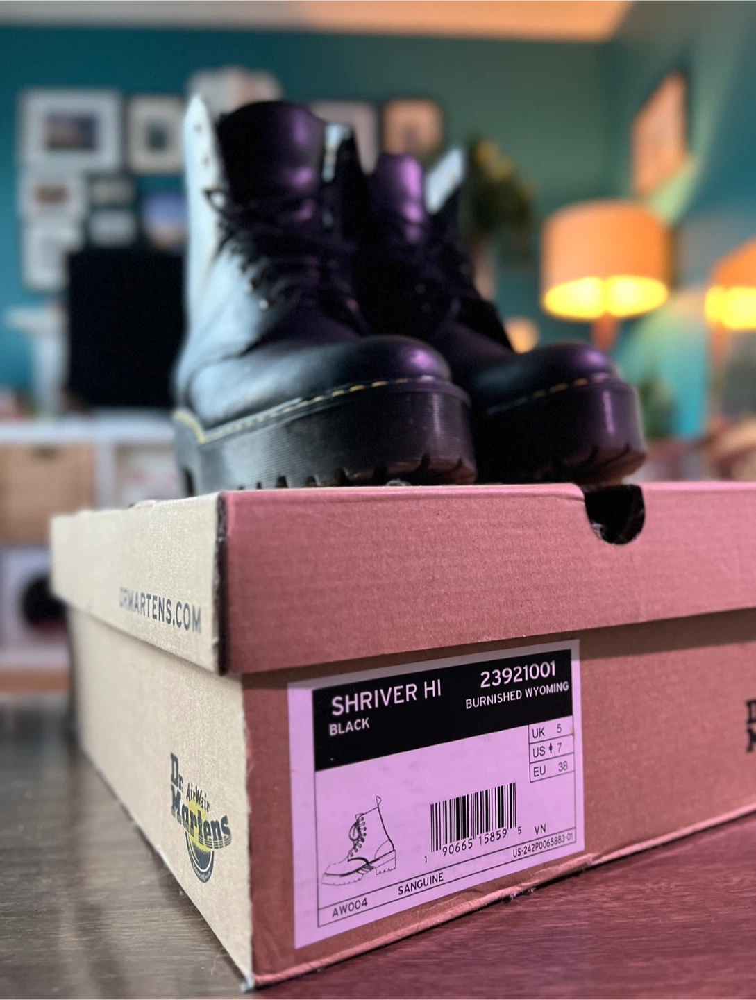 Dr. Martens Shriver Hi 8-Eye Boot - Black, Size 7 - photo 2
