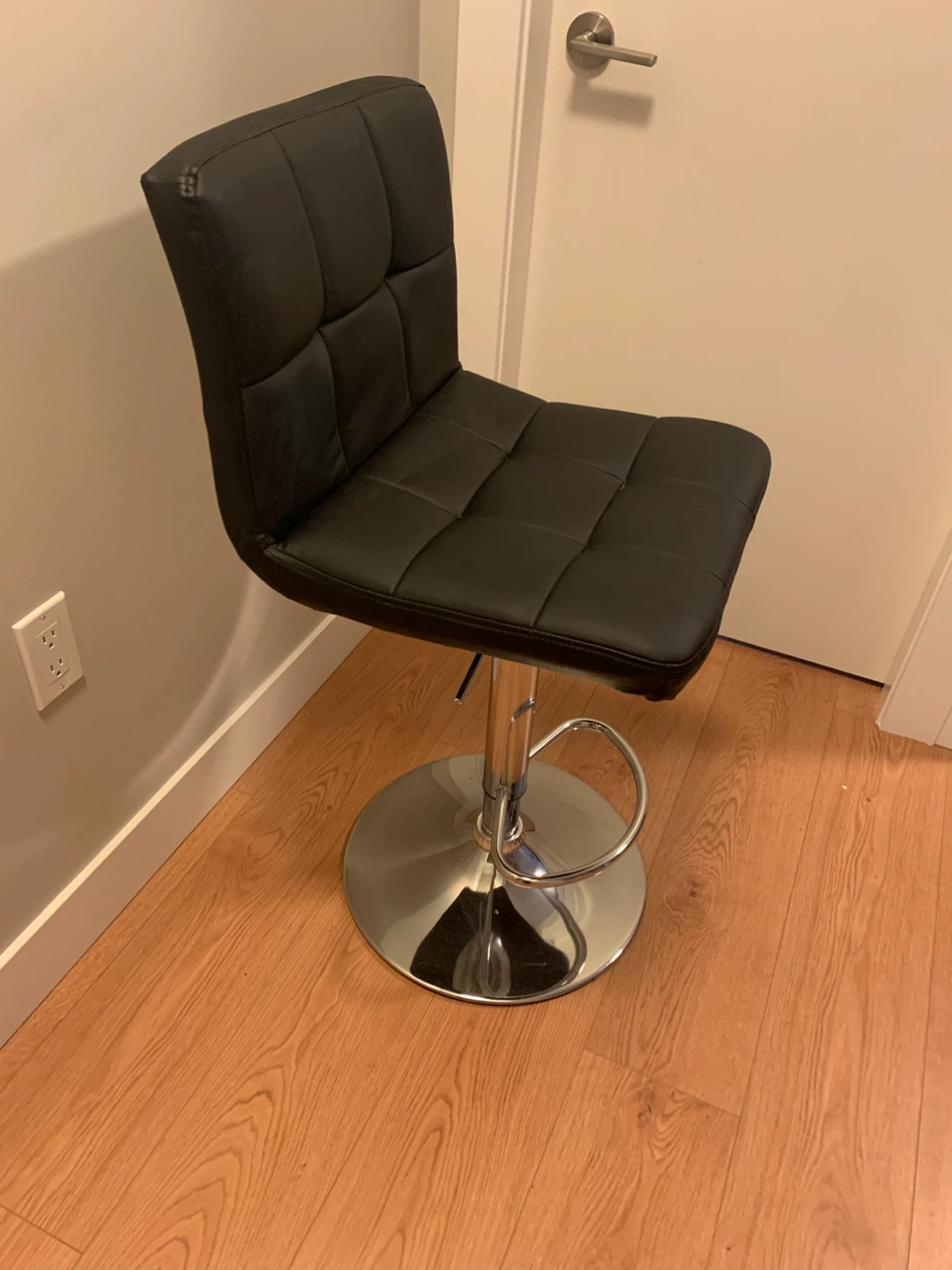 Black Adjustable Height Bar Stool - photo 3