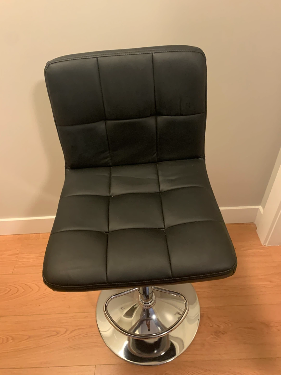 Black Adjustable Height Bar Stool