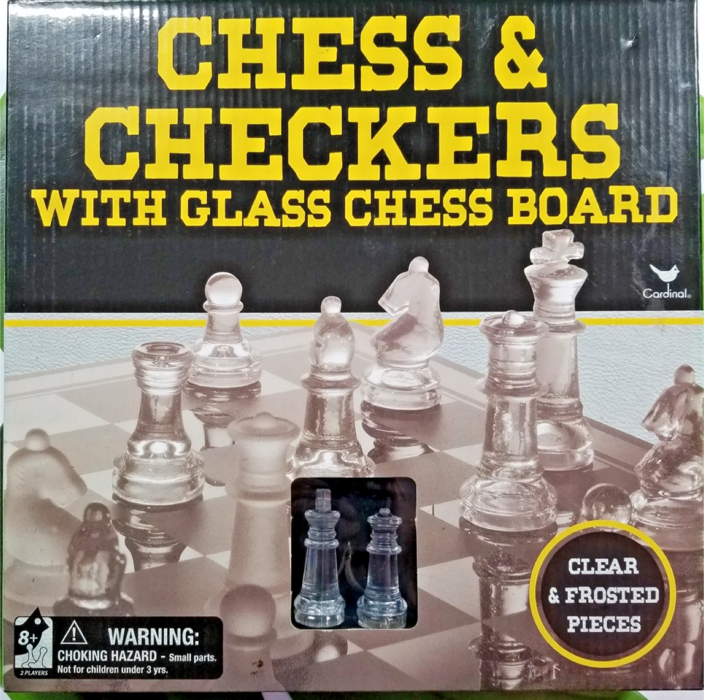 Cardinal Chess & Checkers with Glass Chess Board