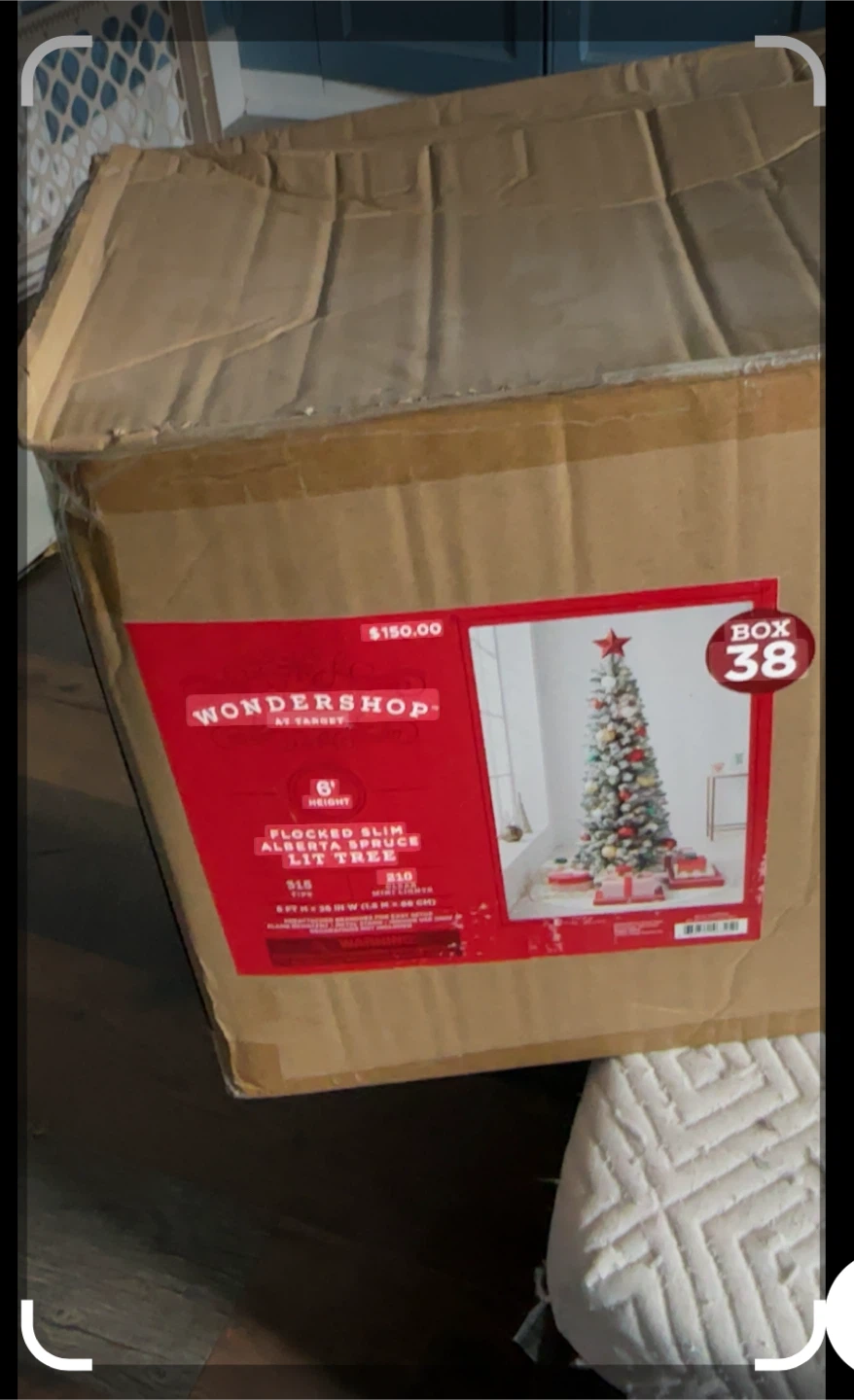 Wondershop 6ft Flocked Slim Pre-Lit Tree