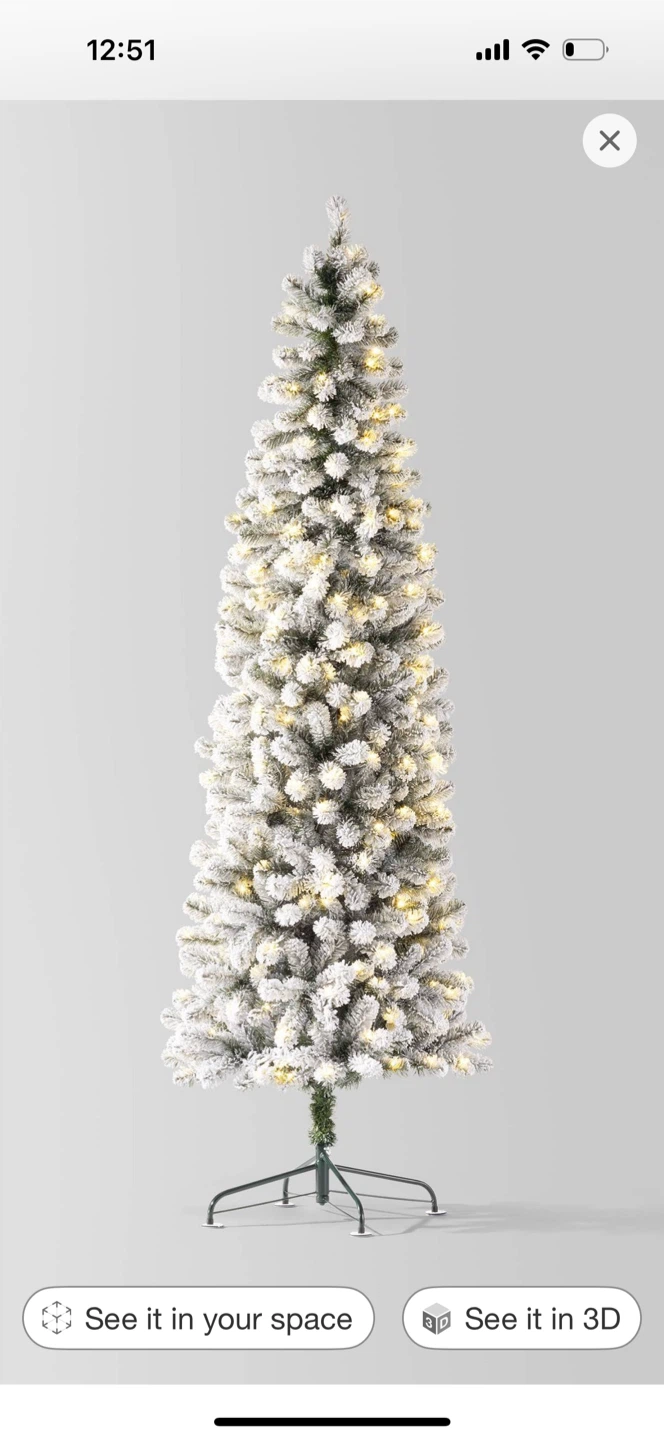 Wondershop 6ft Flocked Slim Pre-Lit Tree - photo 2
