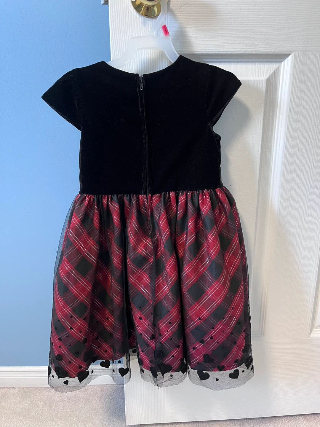George Girls Black & Red Plaid Dress size 4T