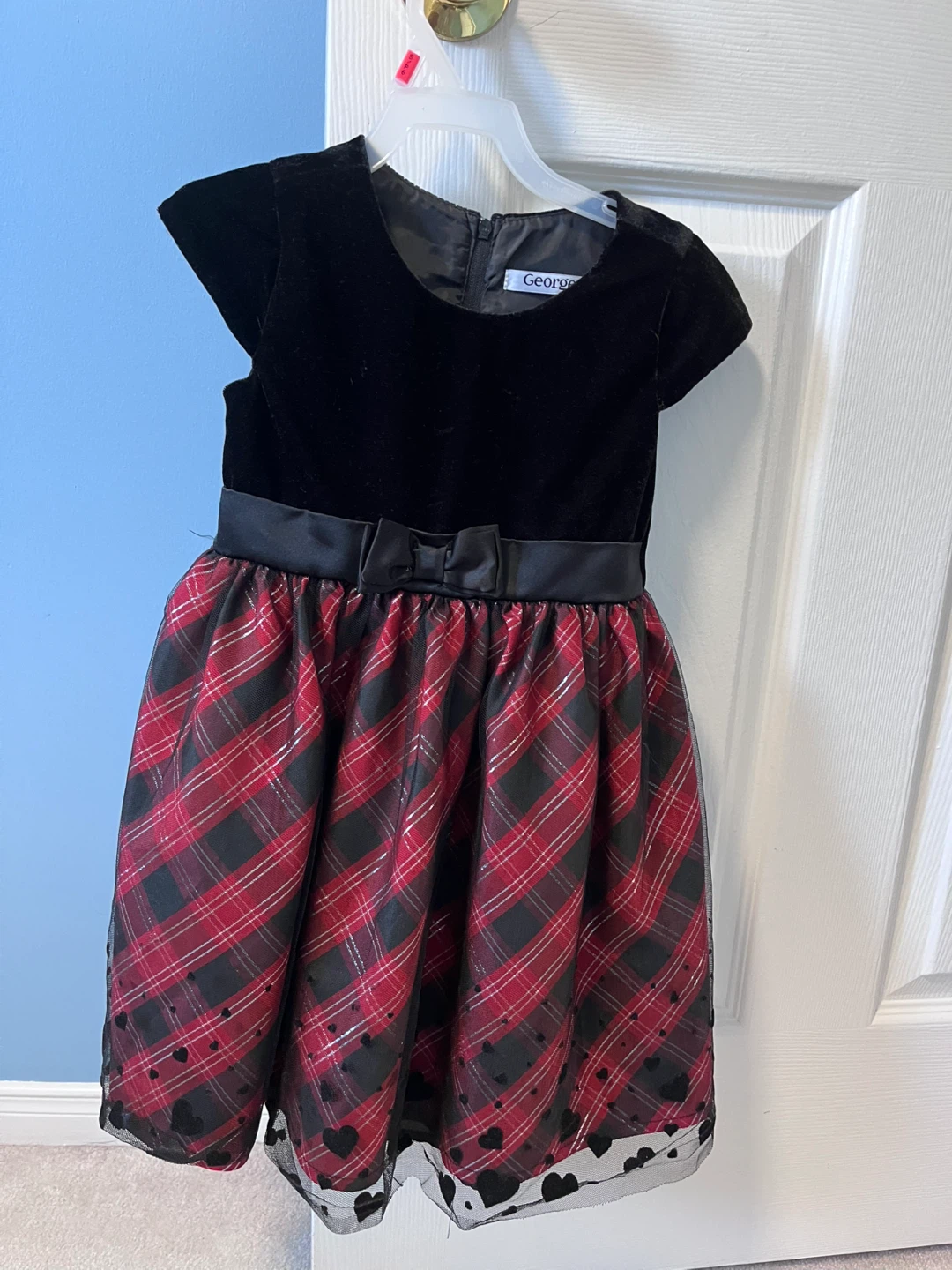 George Girls Black & Red Plaid Dress size 4T - photo 2