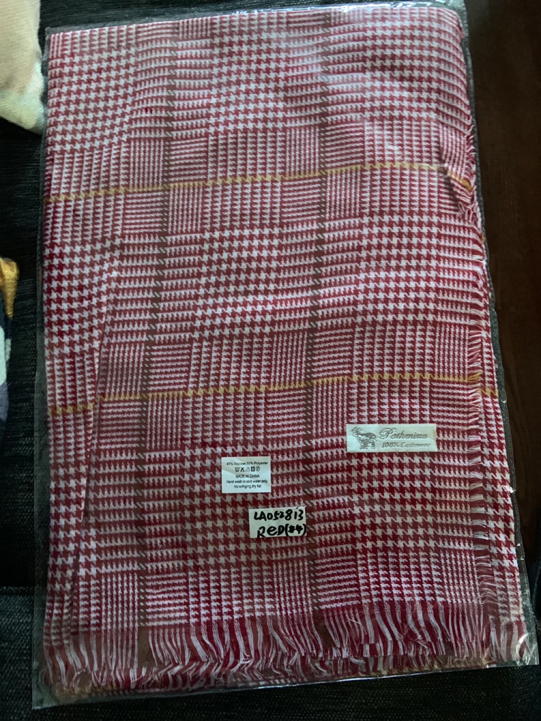 Red and White Plaid Scarf - photo 3