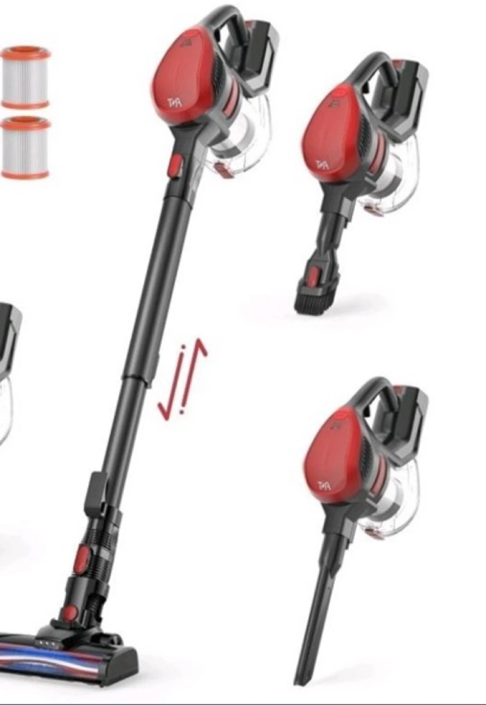 Handheld Vacuum Cleaner - Red & Black