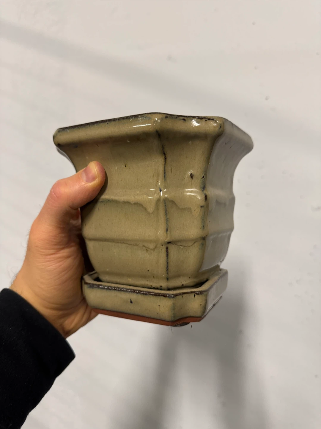 Ceramic Bonsai Pot with Tray