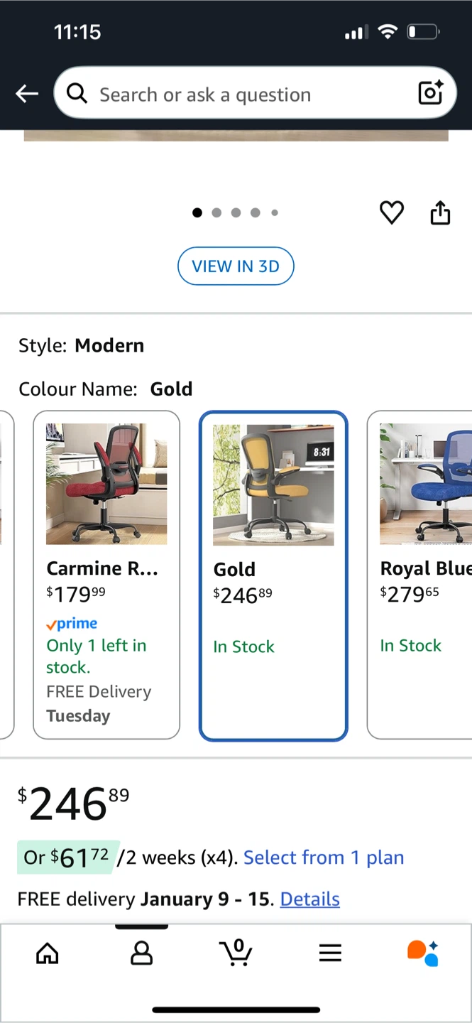 Gold Office Chair with Flip-up Armrests - photo 5