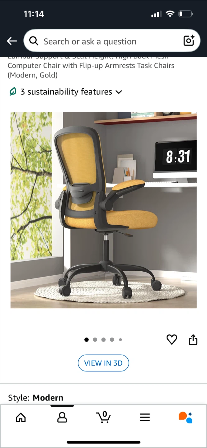 Gold Office Chair with Flip-up Armrests - photo 4