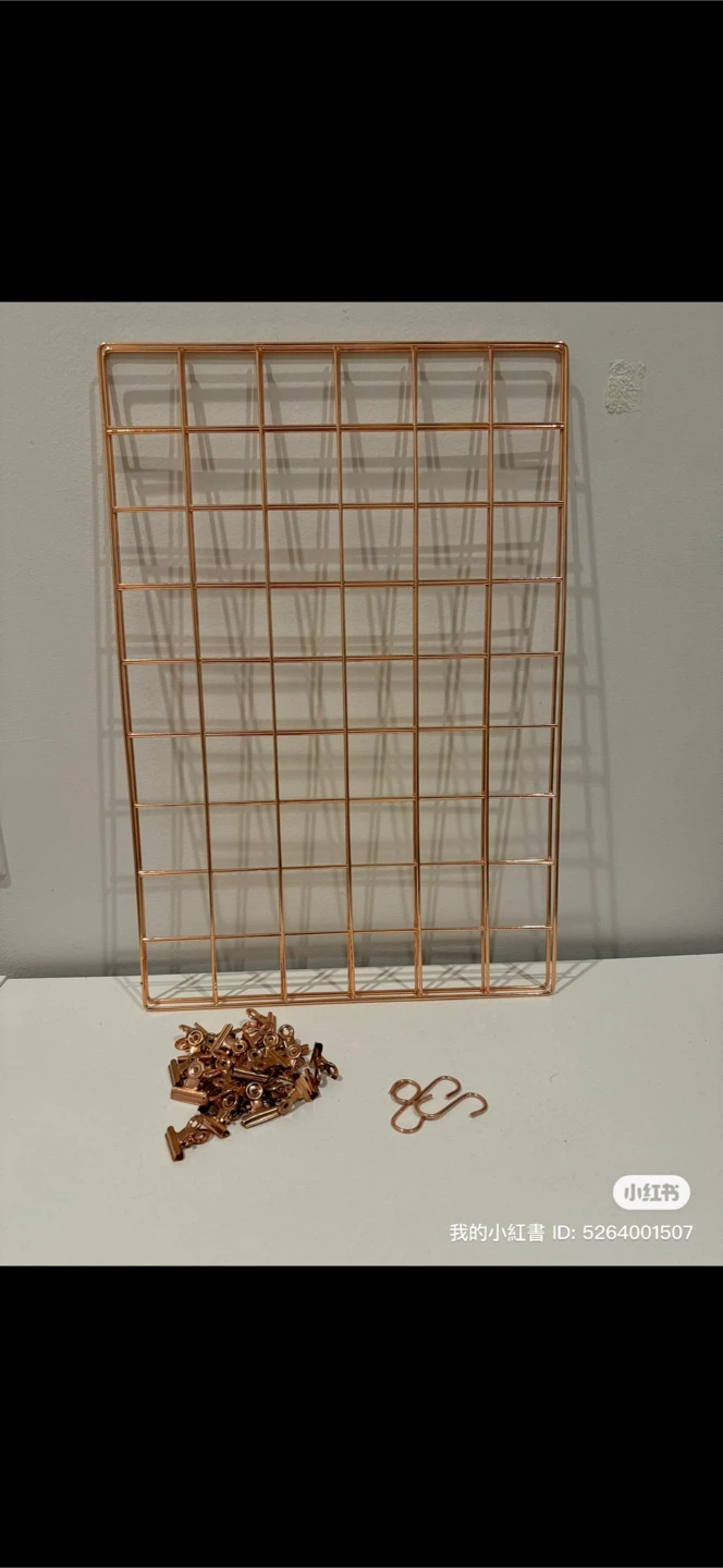 Rose Gold Grid Wall Panel *2 with Clips