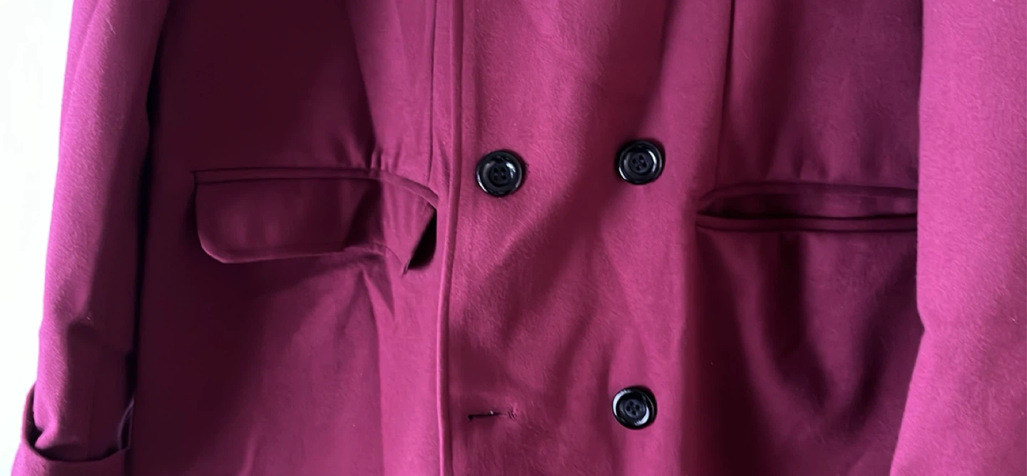 Burgundy Double-Breasted Trench Coat - photo 4